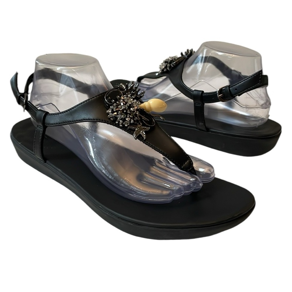 Fitflop Lainey Under-The-Sea Back-Strap‎ Thong Toe Post Sandals. Size 10.